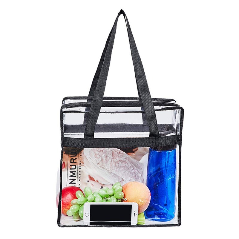 Clearworld 2 Pack Clear Tote Bag,Stadium Approved Security Clear Bag 12"Ã—12"Ã—6",Sturdy PVC Construction Zippered Top, Perfect for Work, School, Sports Games and Concerts - Image 3